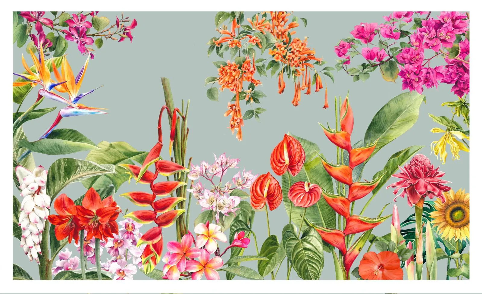 Tropical Flowers Apron