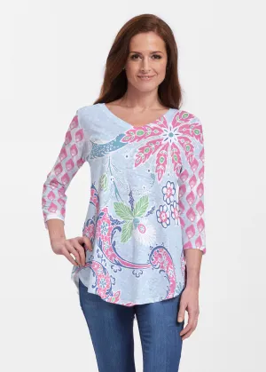 Tropical Island (2029) ~ V-neck Flowy Tunic
