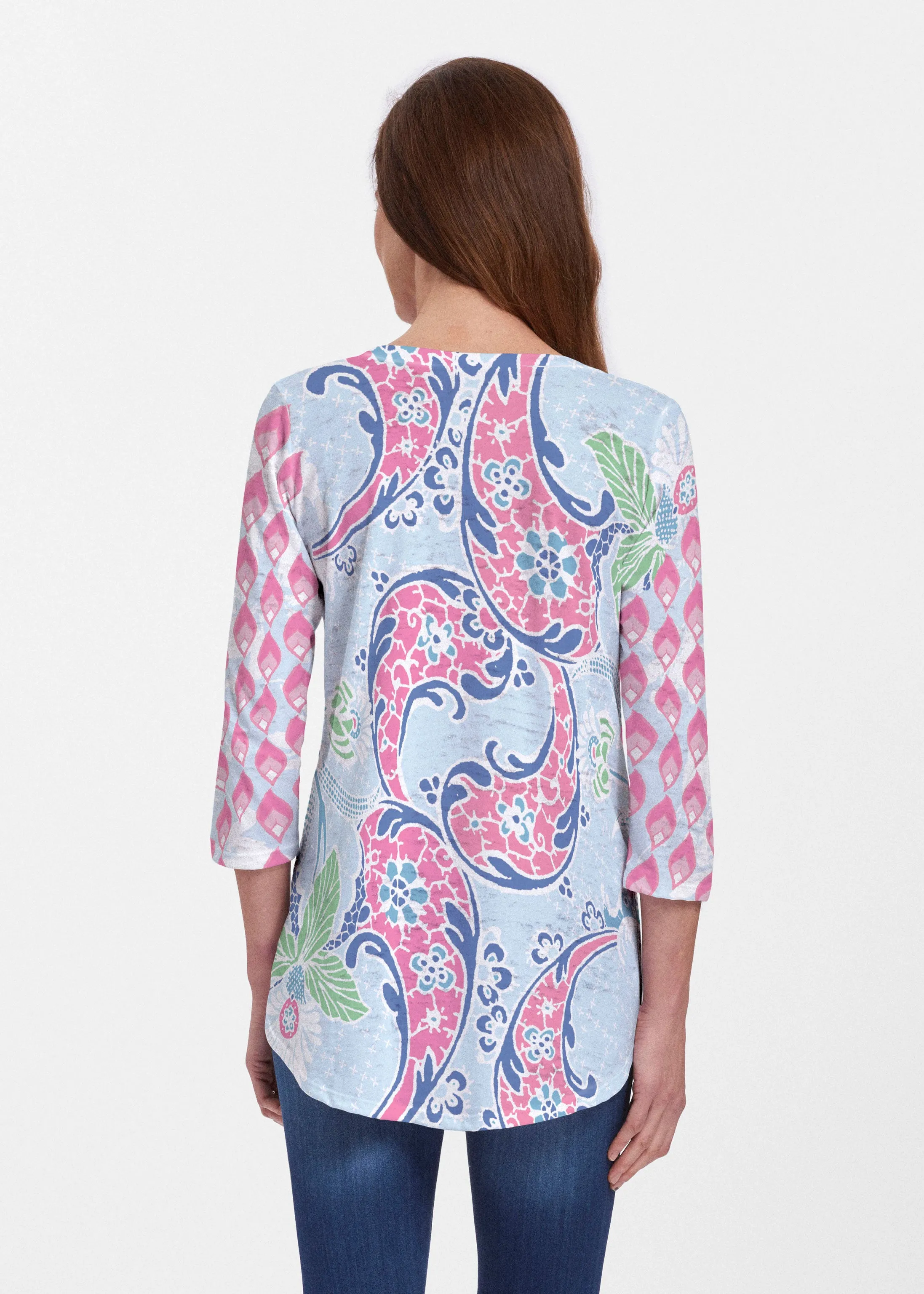 Tropical Island (2029) ~ V-neck Flowy Tunic