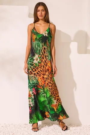 Tropical Temptation V neck Slip Dress