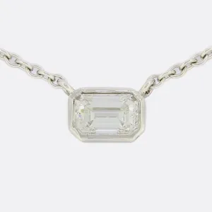 TVJ 0.51 Carat Emerald Cut Diamond Pendant