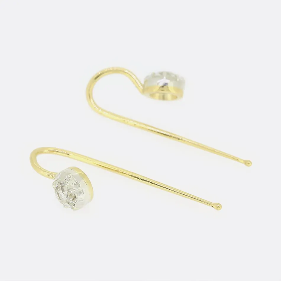 TVJ 0.80 Carat Old Cut Diamond Earrings