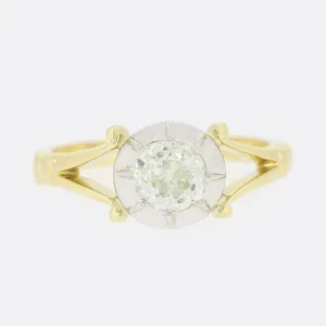 TVJ 0.91 Carat Cushion Cut Diamond Solitaire Ring