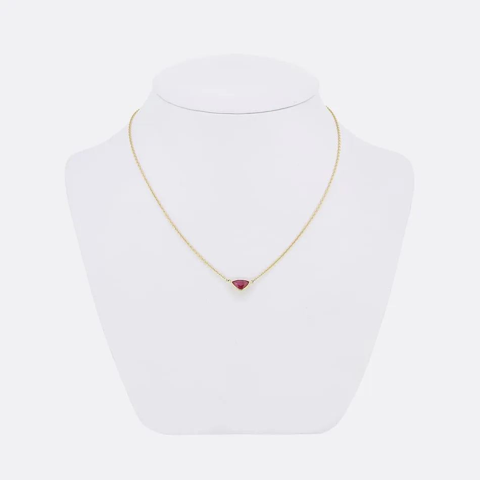 TVJ 1.00 Carat Trillion Cut Ruby Pendant
