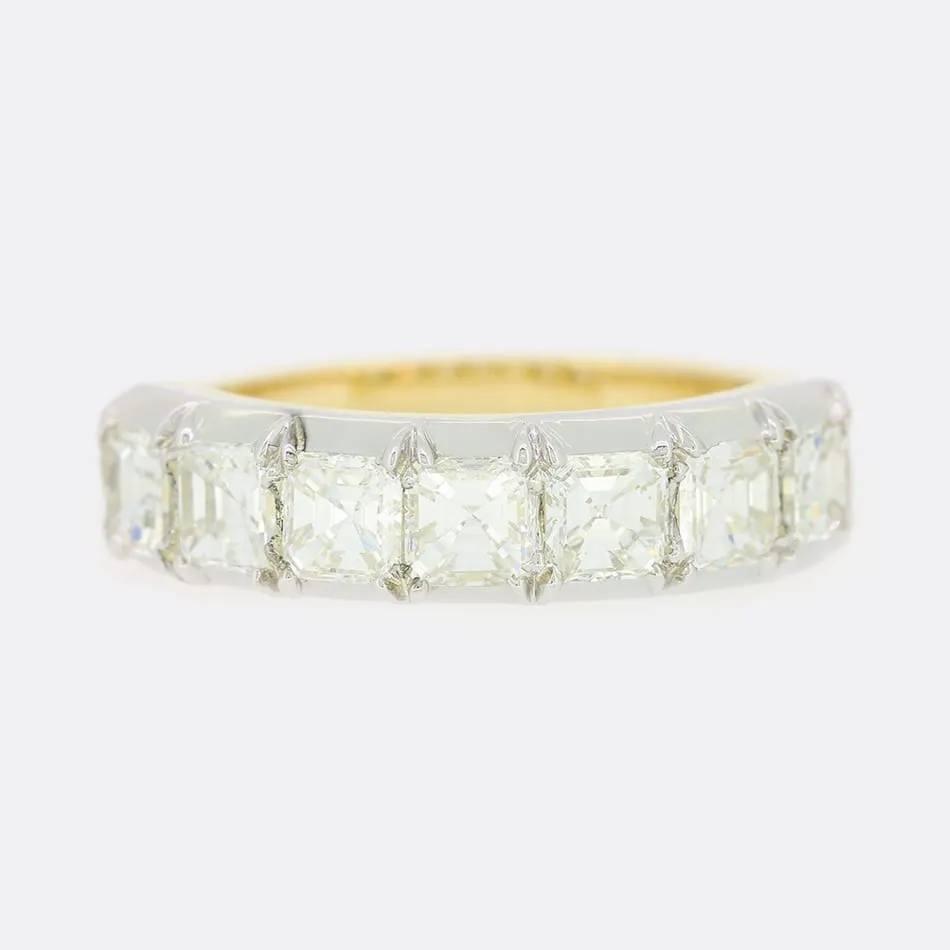 TVJ 1.40 Carat Asscher Cut Diamond Seven Stone Ring