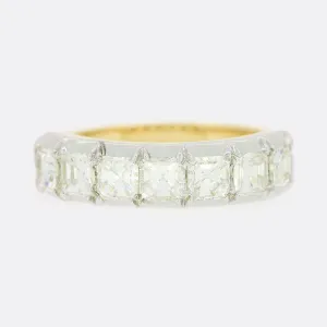 TVJ 1.40 Carat Asscher Cut Diamond Seven Stone Ring