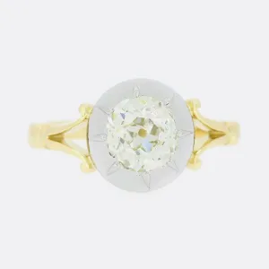 TVJ 1.63 Carat Cushion Cut Diamond Solitaire Ring