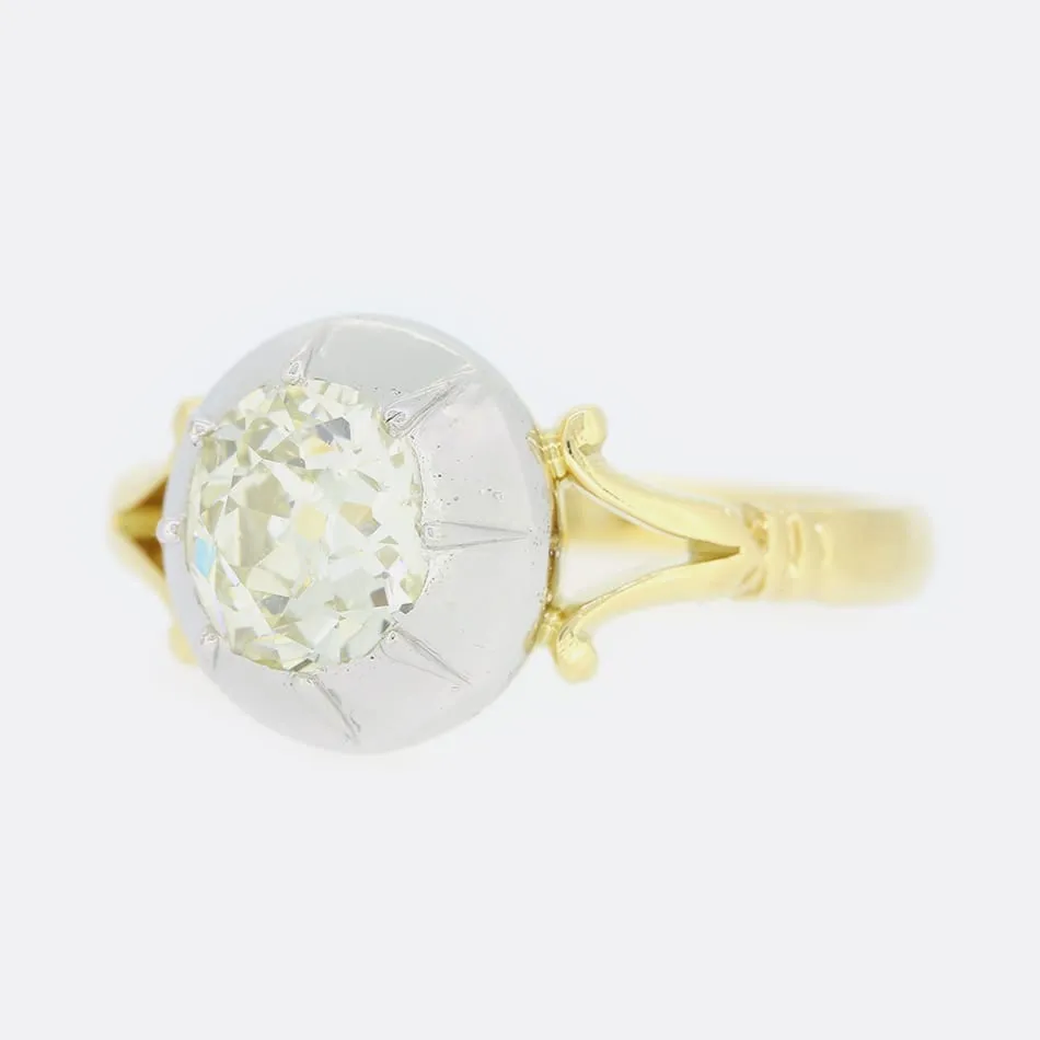 TVJ 1.63 Carat Cushion Cut Diamond Solitaire Ring