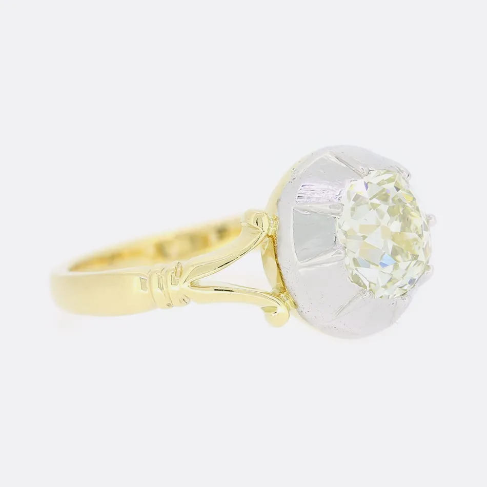 TVJ 1.63 Carat Cushion Cut Diamond Solitaire Ring