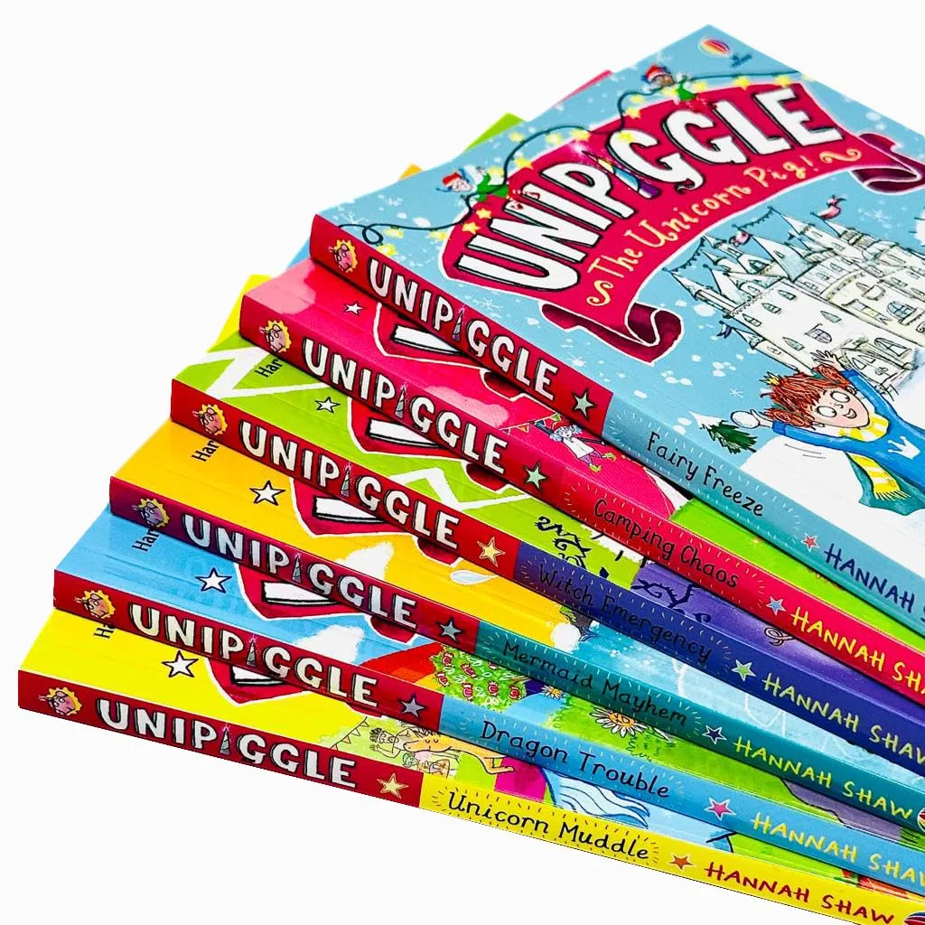 Unipiggle the Unicorn Pig Series 6 Books Collection Set by Hannah Shaw (Unicorn Muddle, Dragon Trouble, Mermaid Mayhem, Witch Emergency, Camping Chaos & Fairy Freeze)