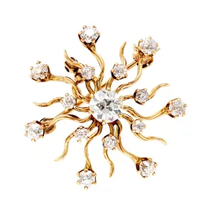 Victorian Diamond Starburst Pendant/Brooch