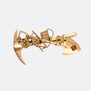 Victorian Garnet Gold Digger Brooch