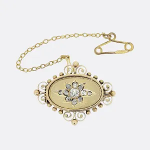 Victorian Old Cut Diamond Brooch
