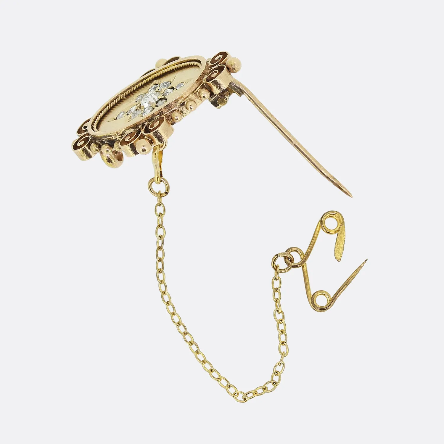 Victorian Old Cut Diamond Brooch