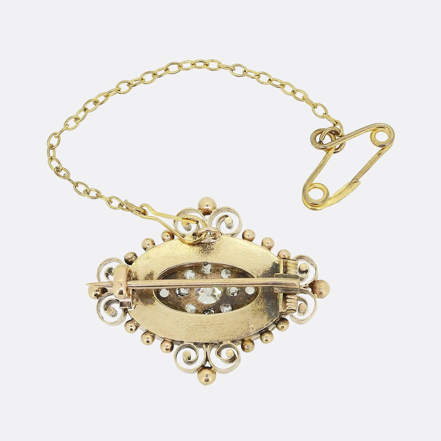 Victorian Old Cut Diamond Brooch