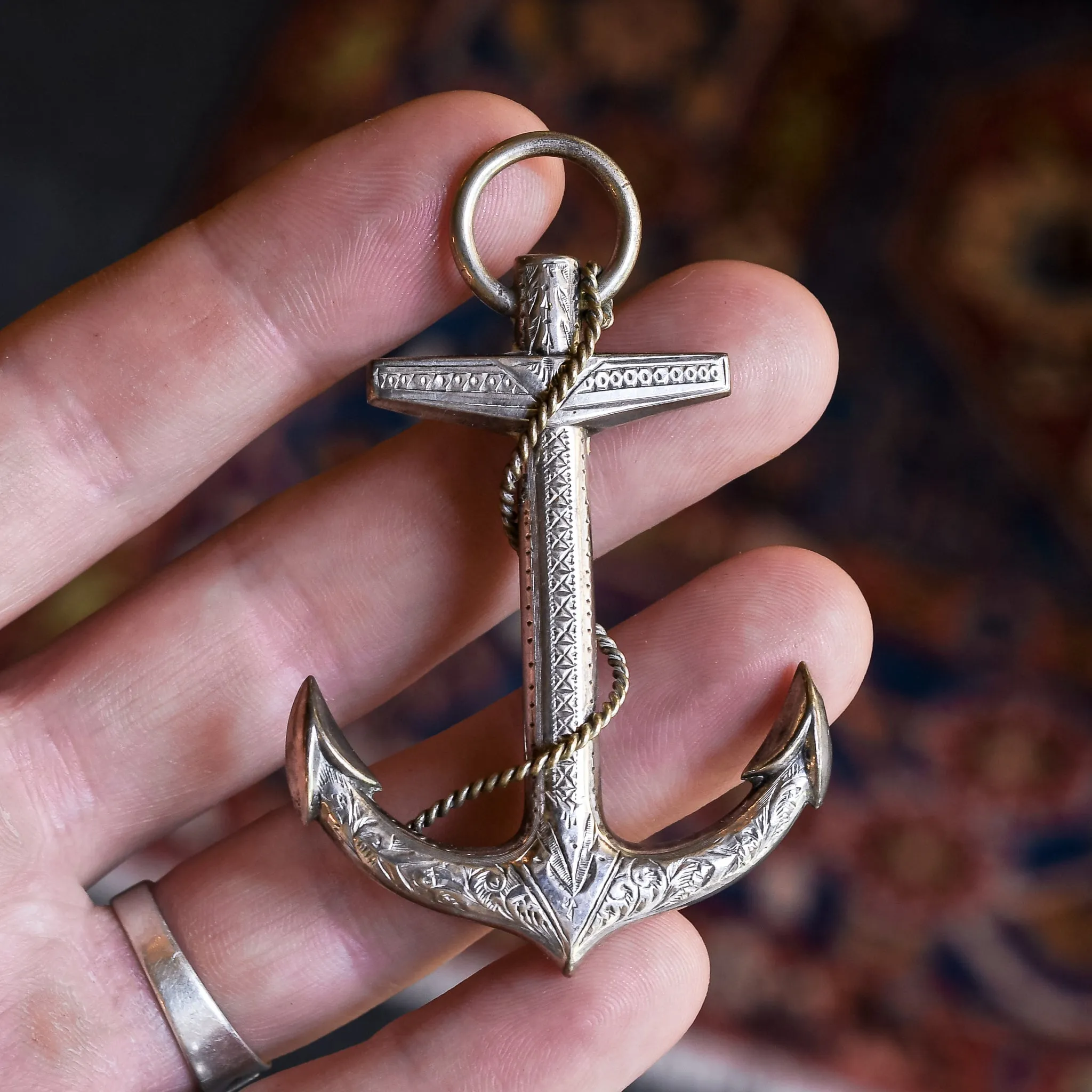 Victorian Oversized Anchor Brooch