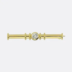 Vintage 0.60 Carat Diamond Bar Brooch