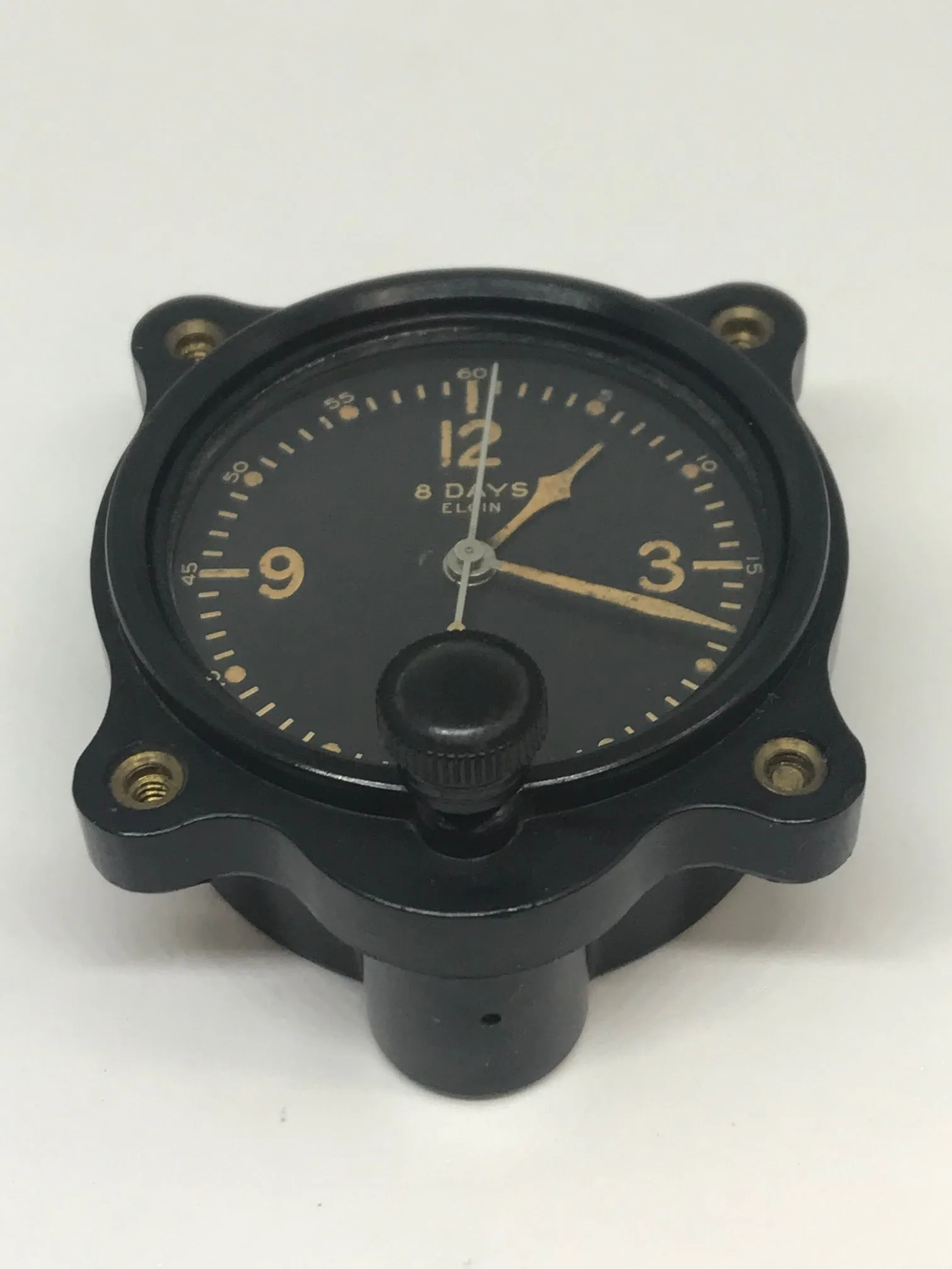 Vintage 8-Day Elgin WW2 Aircraft Clock A-11