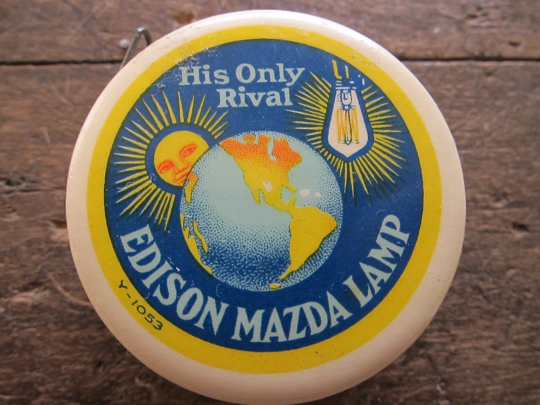 Vintage Advertising Edison Mazda Lamp Measuring Tape