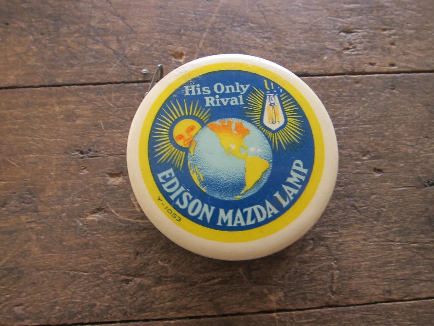 Vintage Advertising Edison Mazda Lamp Measuring Tape