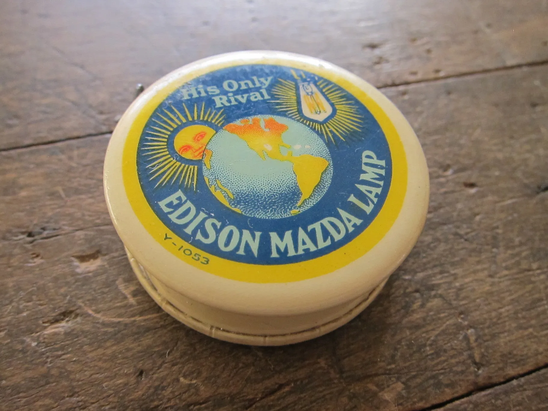 Vintage Advertising Edison Mazda Lamp Measuring Tape