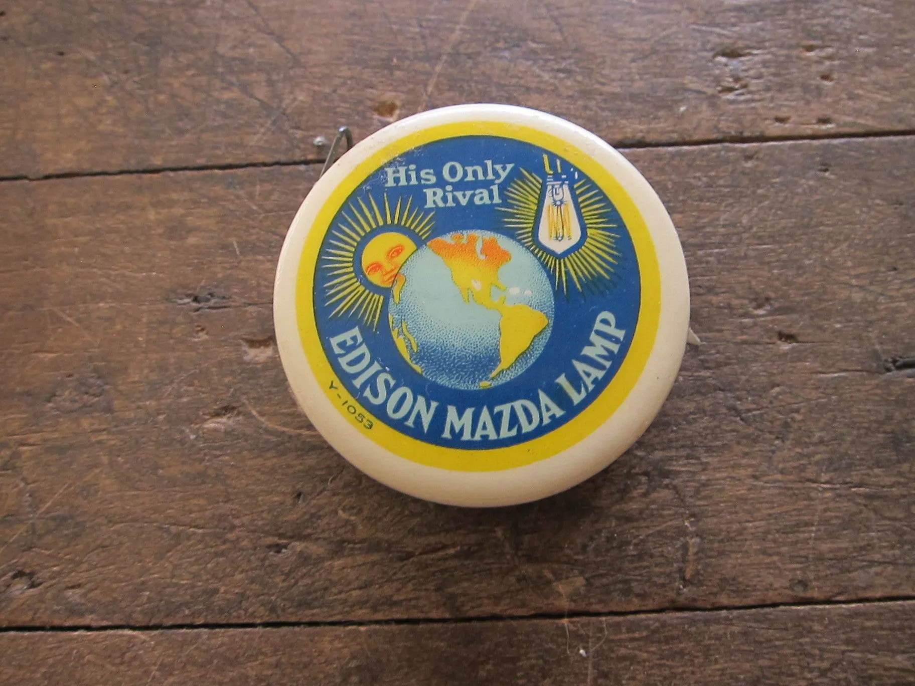 Vintage Advertising Edison Mazda Lamp Measuring Tape