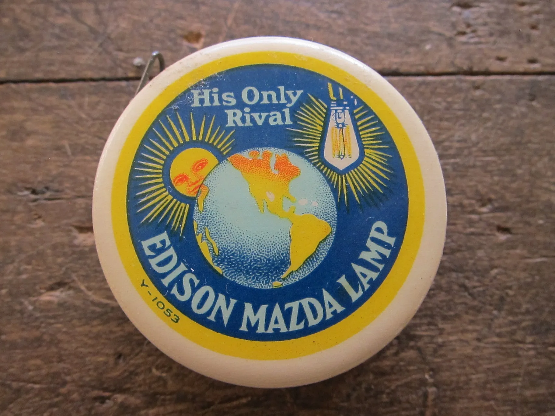 Vintage Advertising Edison Mazda Lamp Measuring Tape