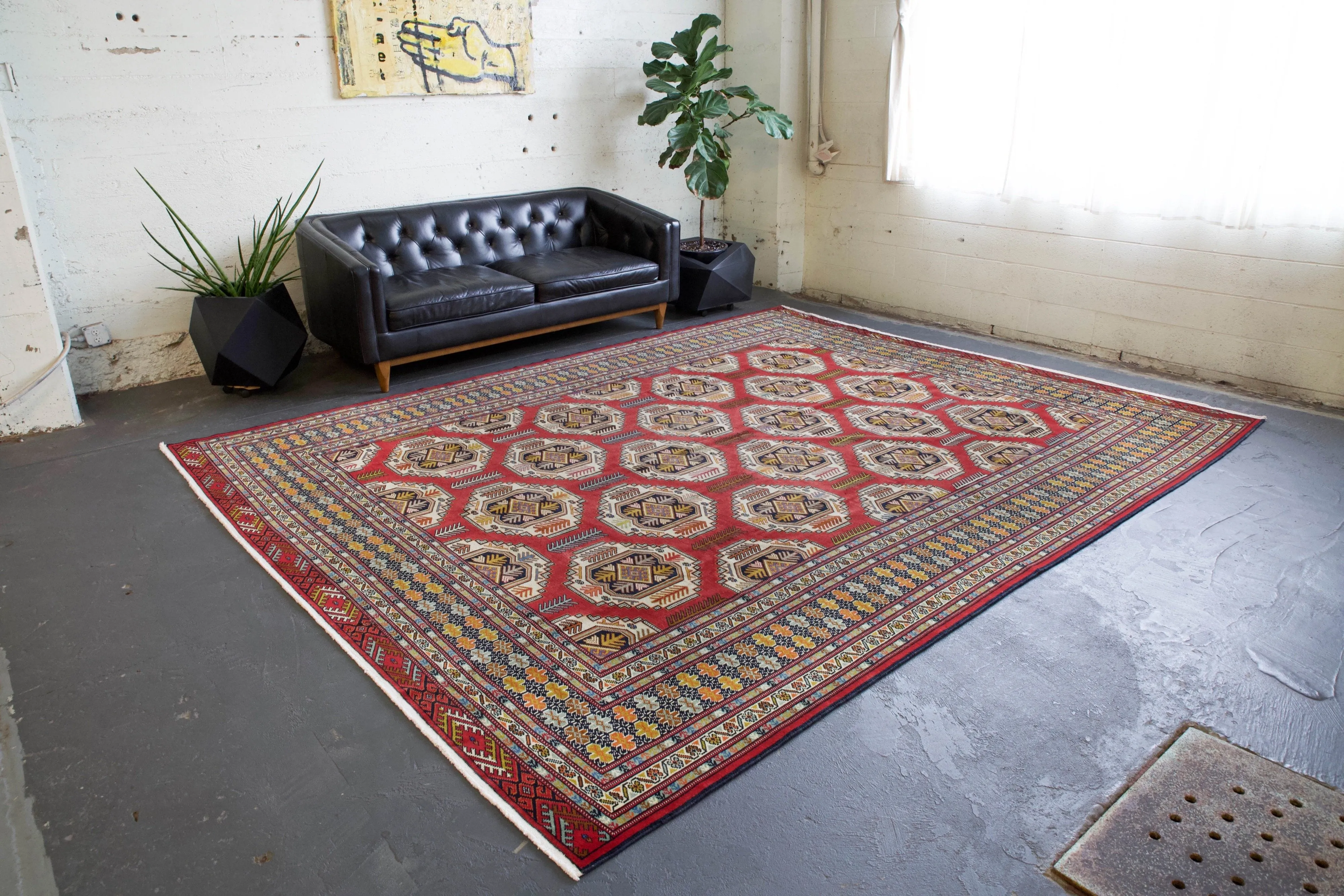 Vintage Afgani Turkmen Rug 9'10" x 12'9"
