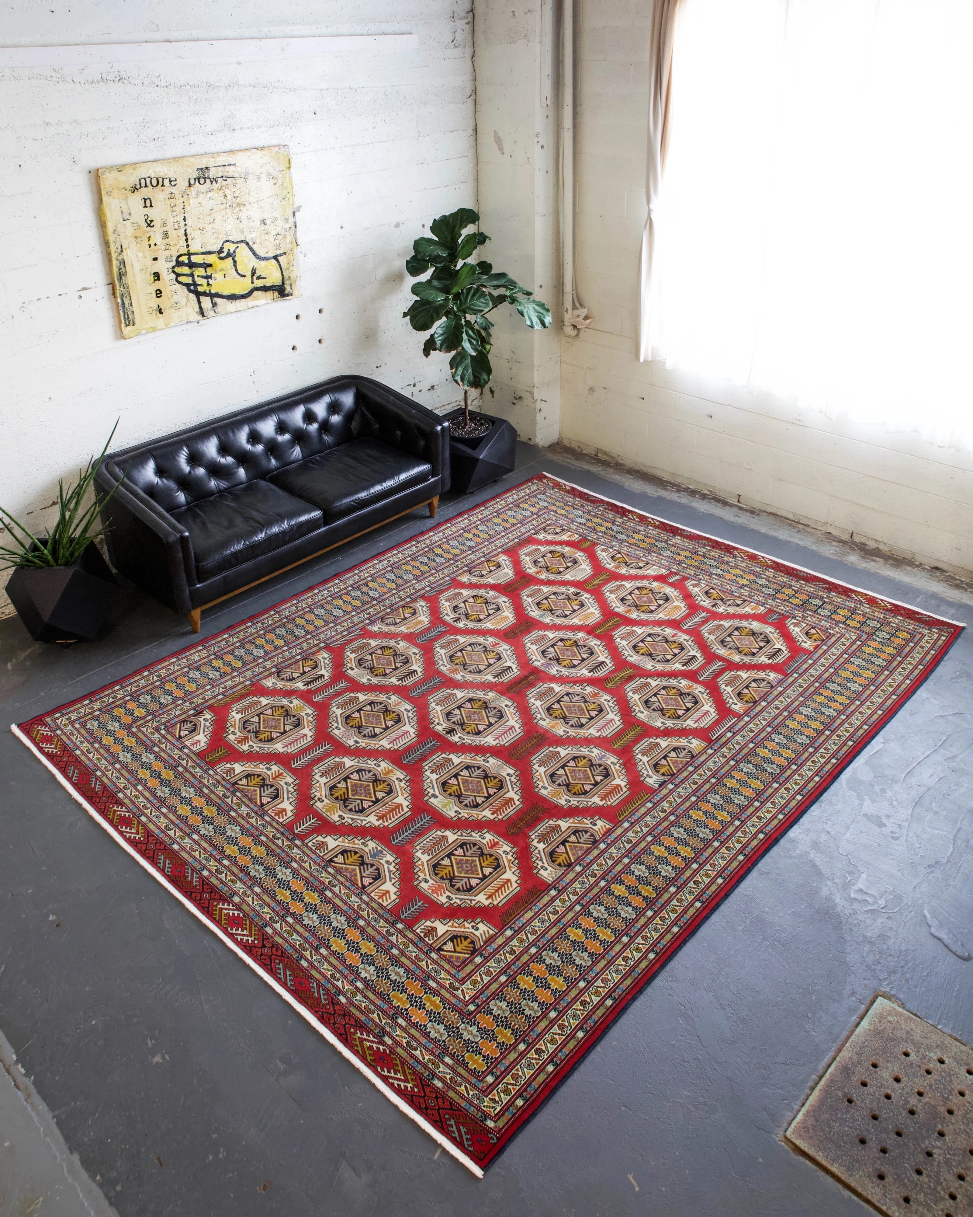 Vintage Afgani Turkmen Rug 9'10" x 12'9"