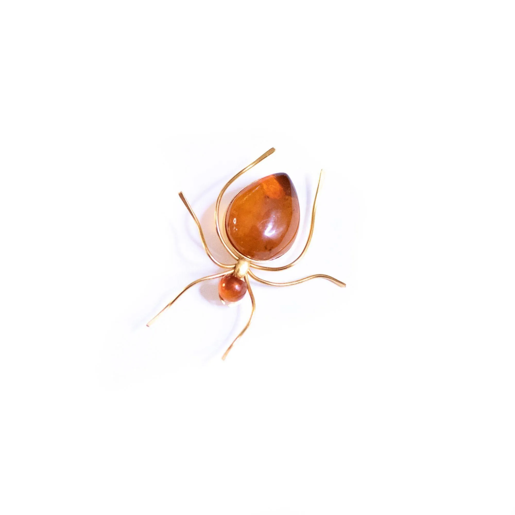 Vintage Amber Bakelite Spider Brooch