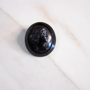 Vintage Black Bakelite Cameo Brooch