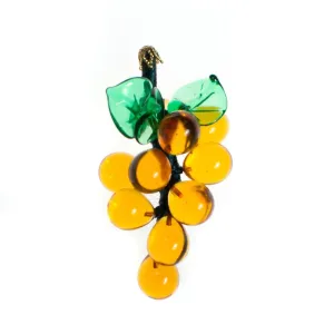 Vintage Blown Amber Glass Grape Brooch
