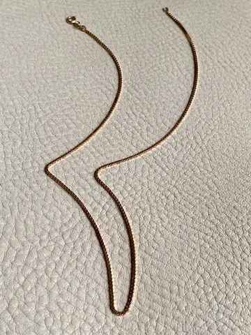 Vintage box link gold chain necklace - 16 inches of 18k gold