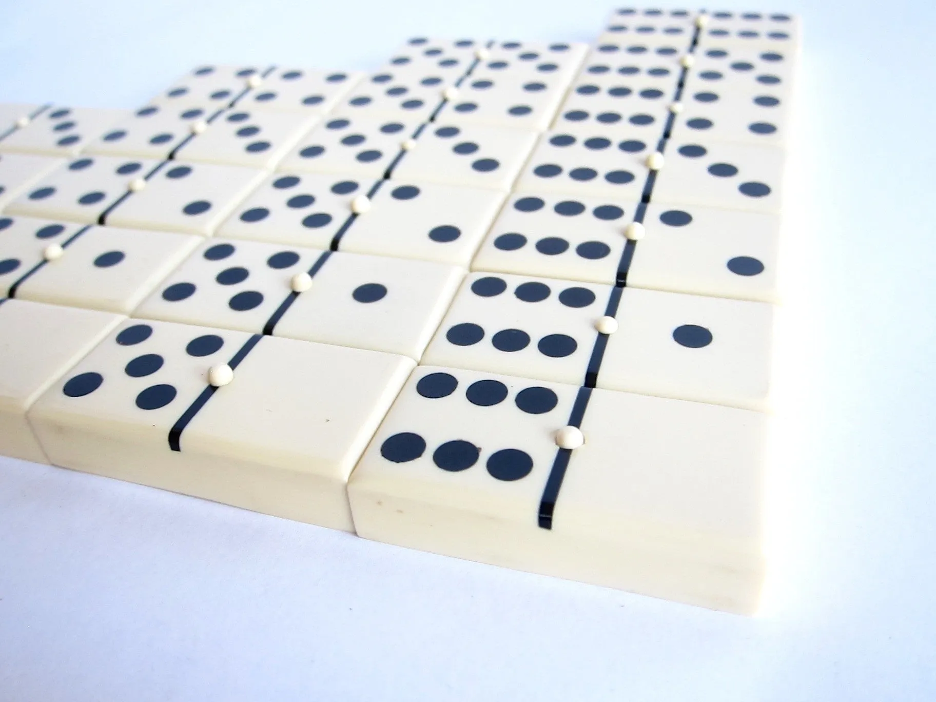 Vintage Celluloid Bakelite Dominoes - Made in France for B H Dyas