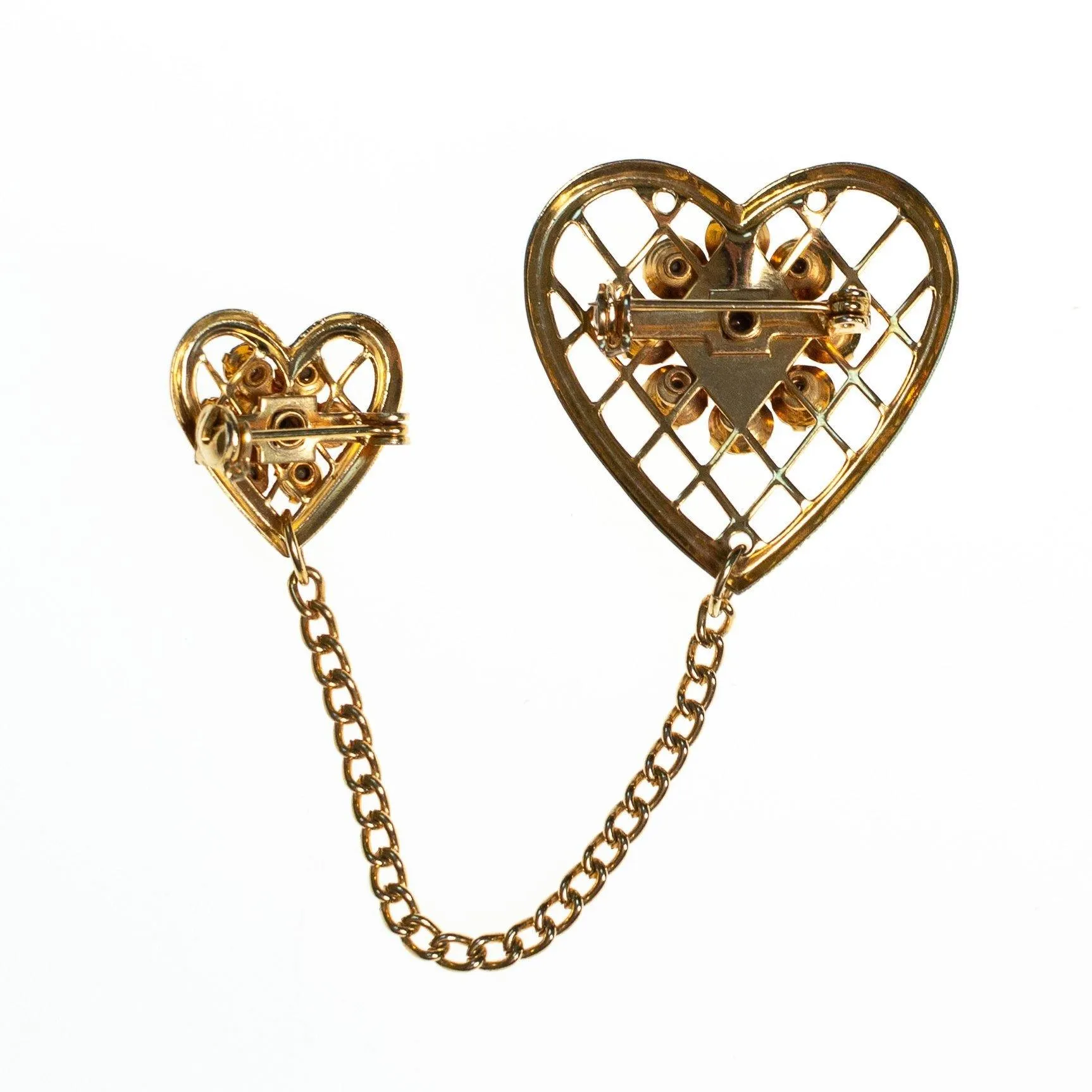 Vintage Chantelaine Brooch, Heart Brooch, Aurora Borealis Rhinstones