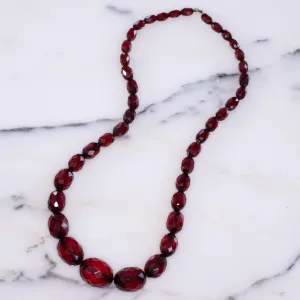 Vintage Cherry Juice Amber Bakelite Bead Necklace