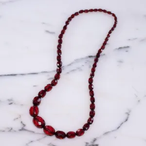Vintage Cherry Juice Amber Bakelite Bead Necklace