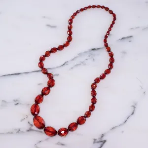 Vintage Cherry Juice Amber Bakelite Bead Necklace
