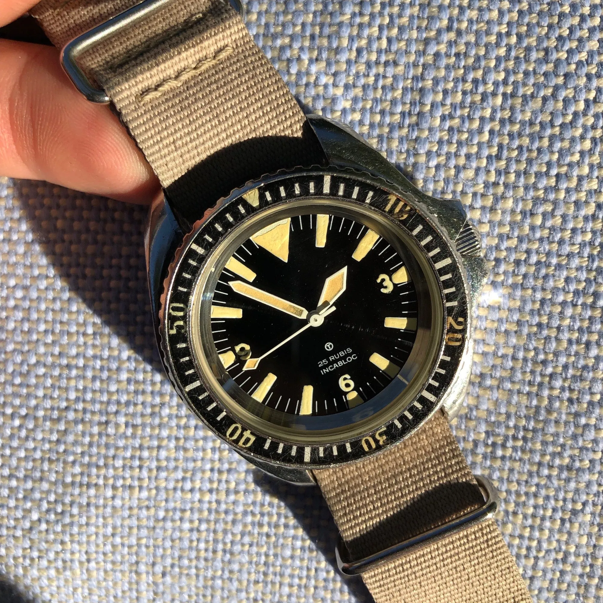 Vintage CWC Cabot Watch Company Royal Navy Sterile Milsub Divers Wristwatch Circa 1980