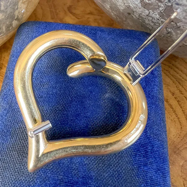 Vintage Diamond Heart Brooch