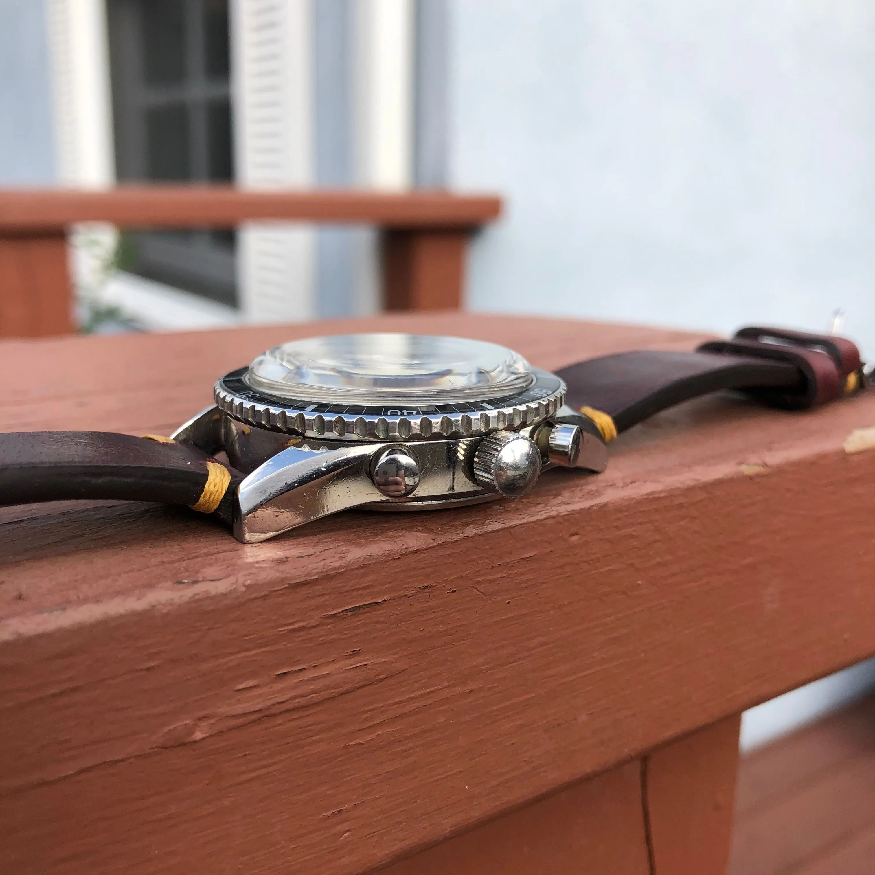 Vintage Favre Leuba Sea Sky 33033 Stainless Steel Chronograph Valjoux 72 Wristwatch