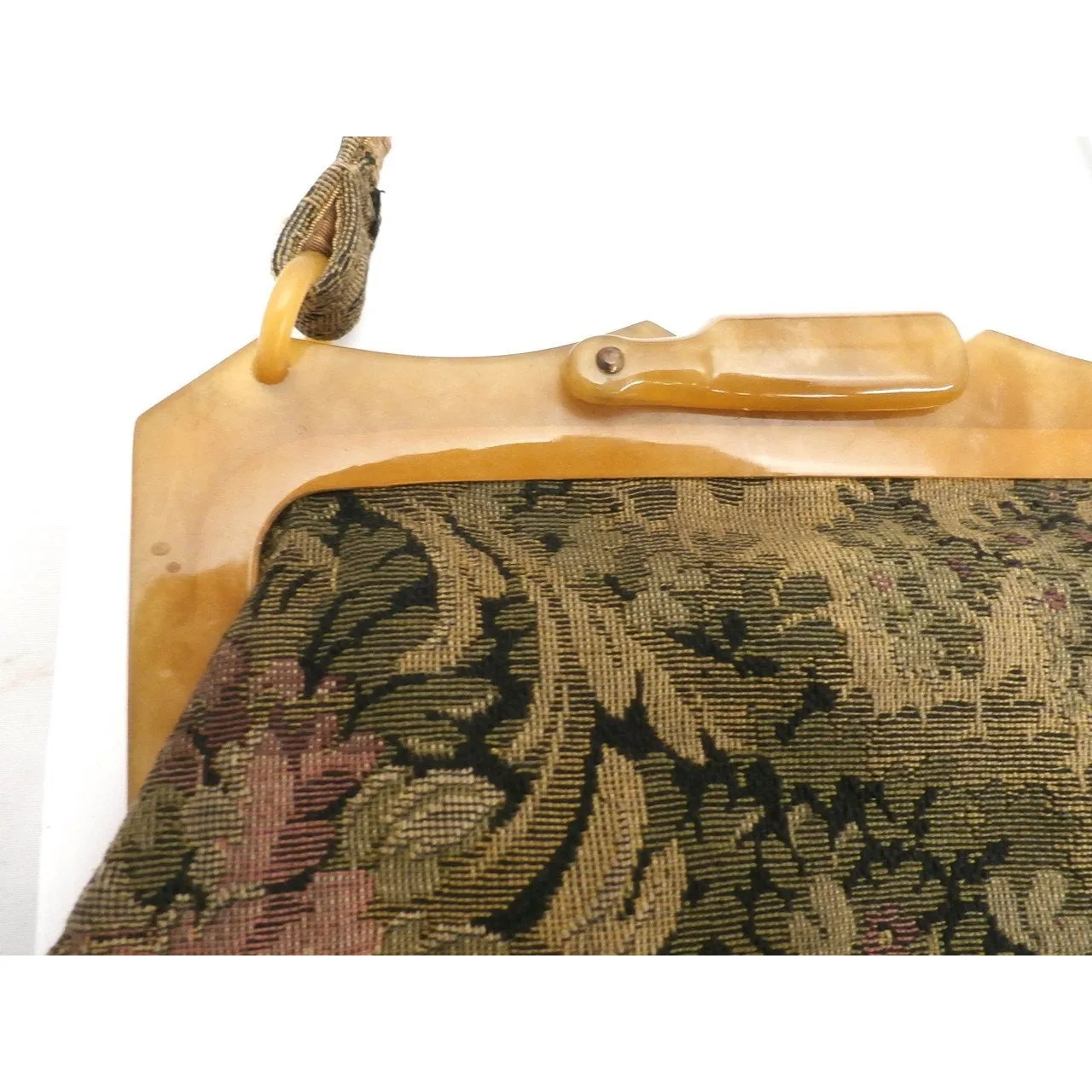 Vintage Ladies Purse Tapestry & Celluloid Frame 1920s