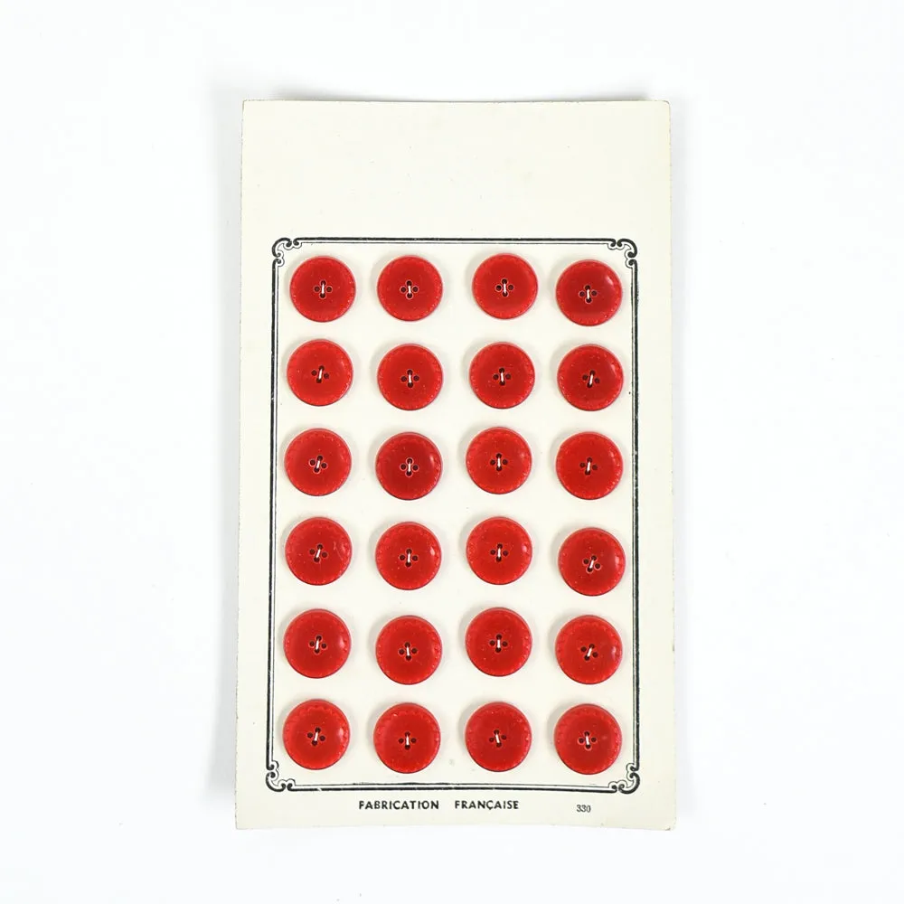 Vintage Red Buttons "Paris Elegant", 1/2"