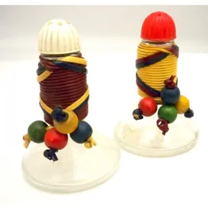 Vintage Salt & Pepper Shakers Bakelite Colors 1940s
