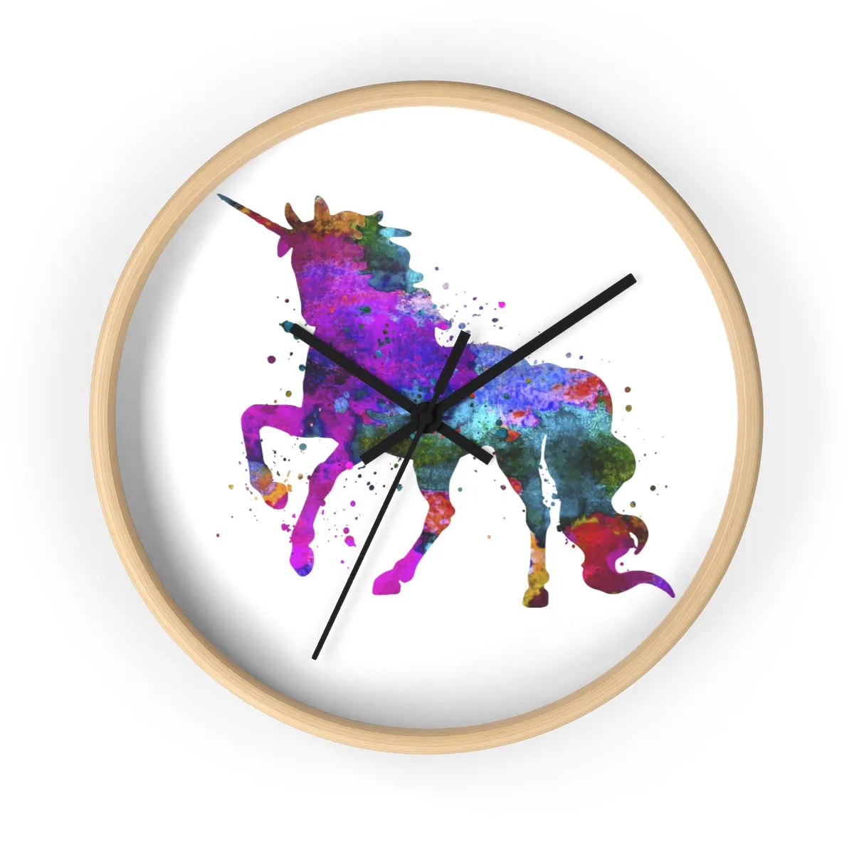 Watercolor Unicorn Wall Clock