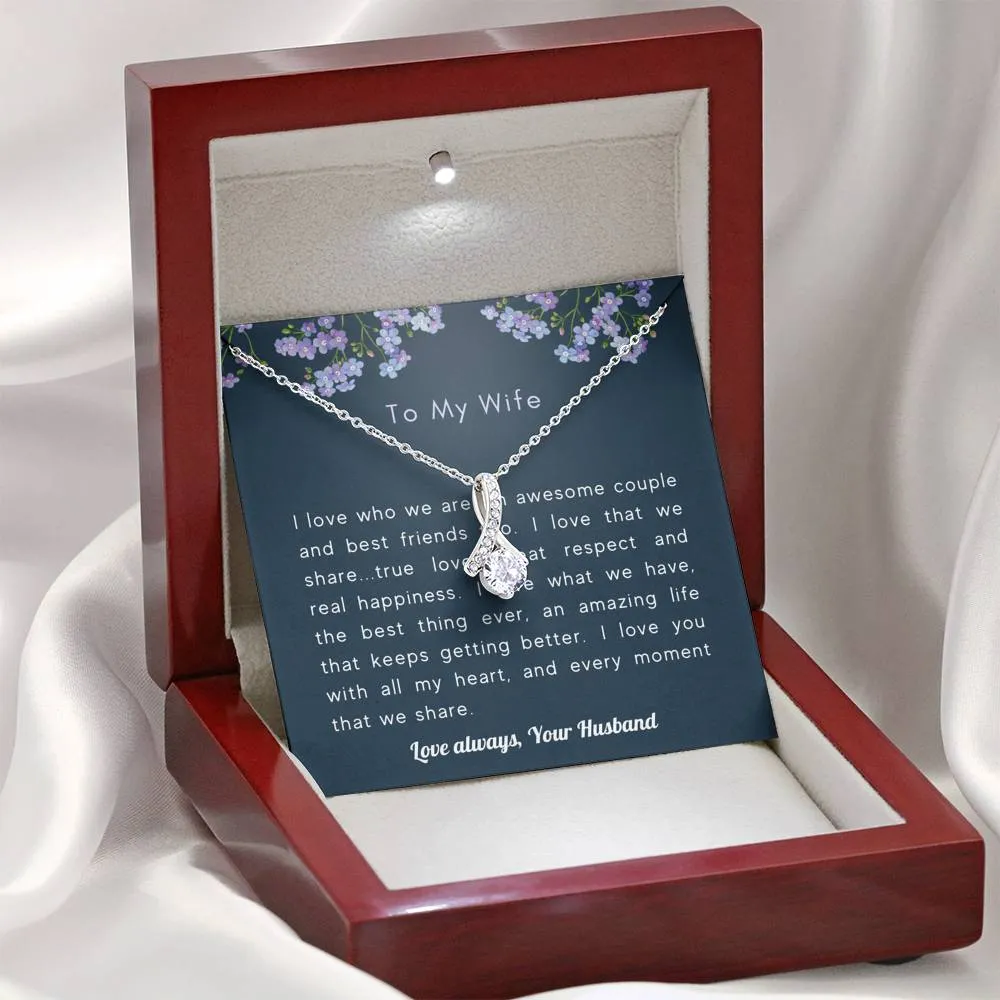 We are awesome together-Alluring Beauty Solitaire Necklace for Wife
