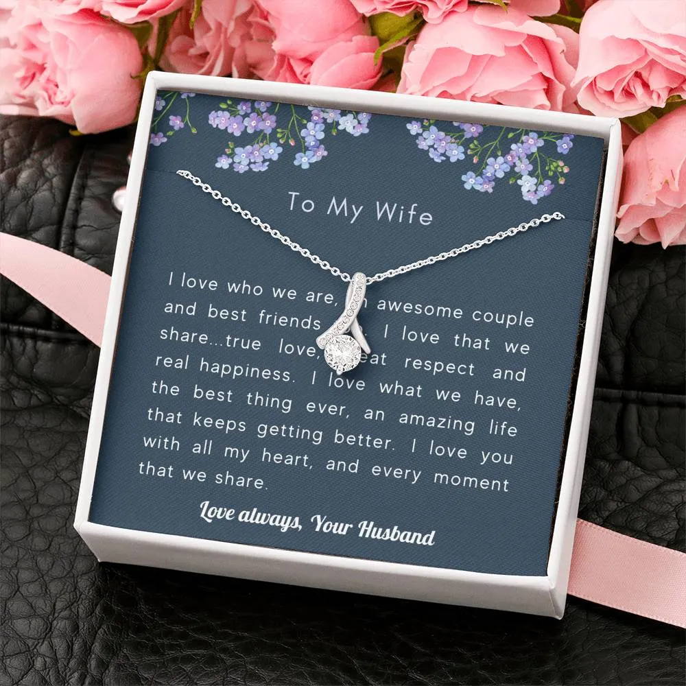 We are awesome together-Alluring Beauty Solitaire Necklace for Wife