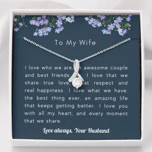We are awesome together-Alluring Beauty Solitaire Necklace for Wife