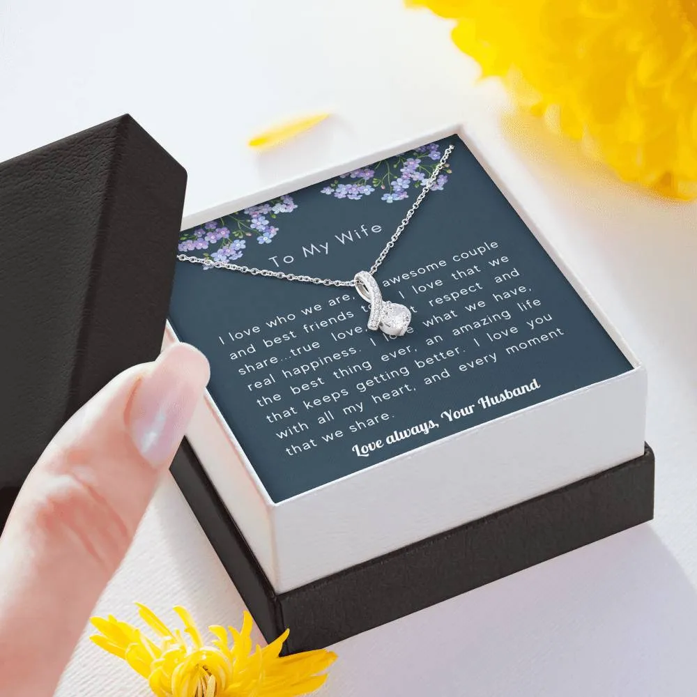 We are awesome together-Alluring Beauty Solitaire Necklace for Wife