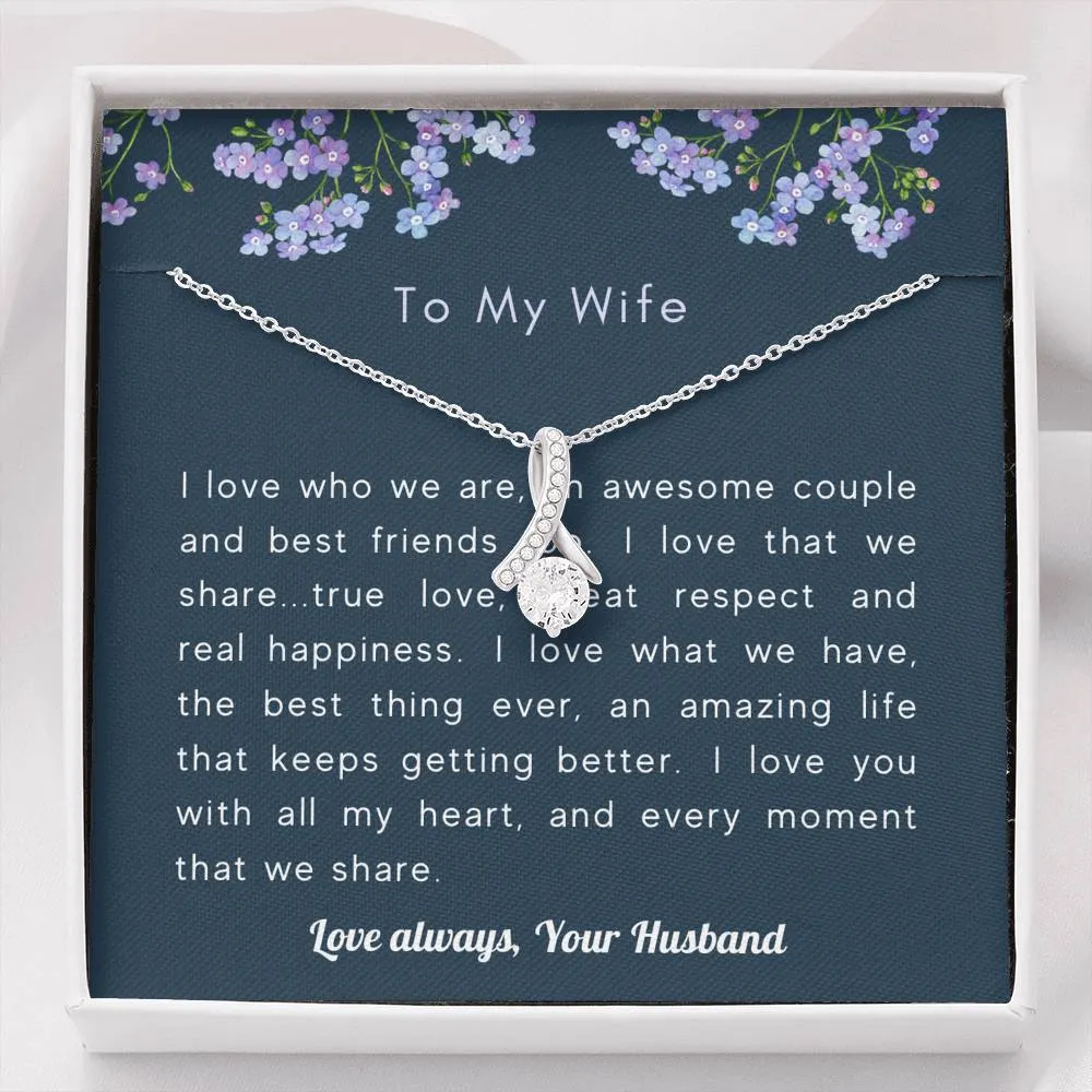 We are awesome together-Alluring Beauty Solitaire Necklace for Wife